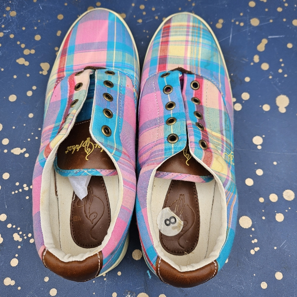 Baby Phat Colorful Plaid Sneakers Women Size 8 - Picture 16 of 16